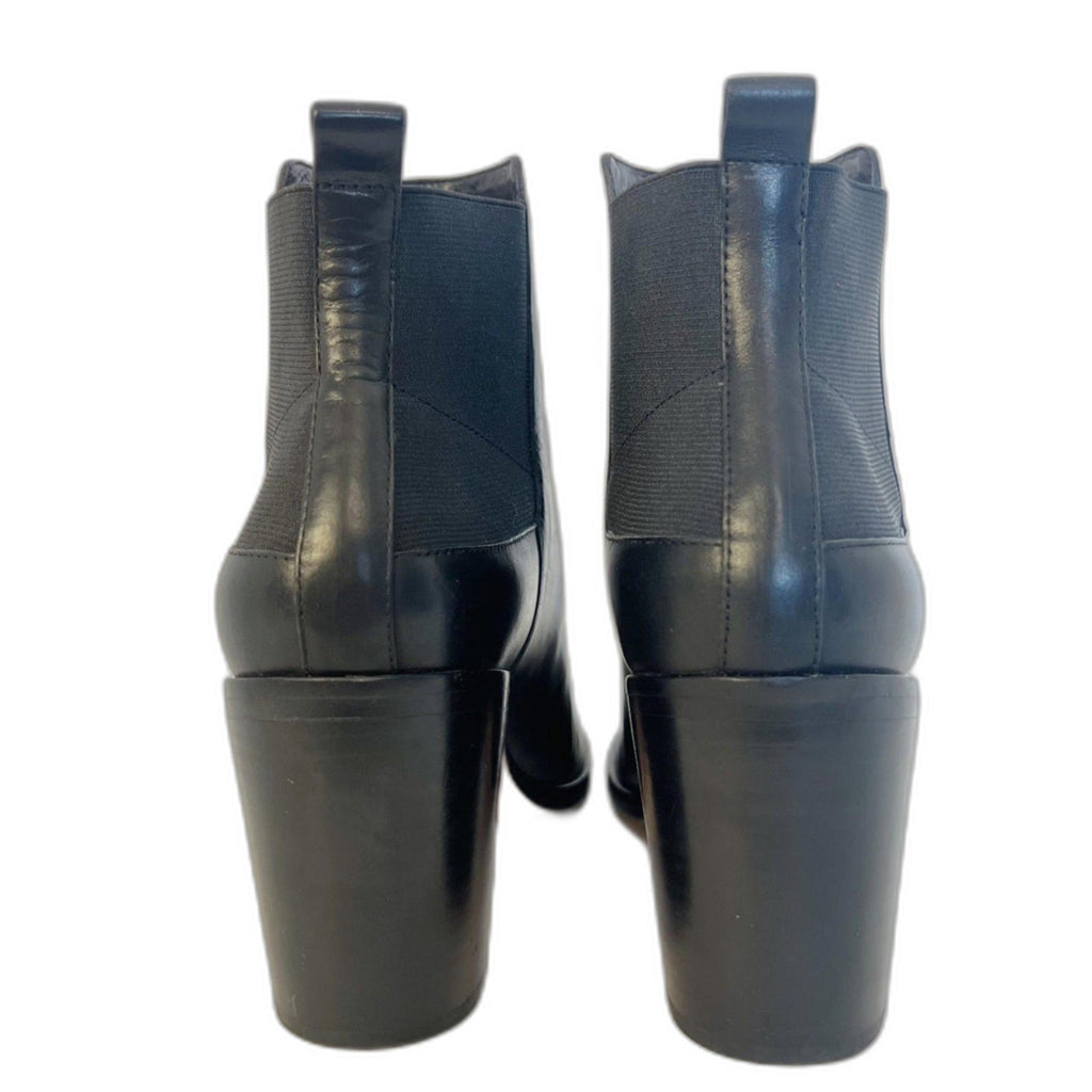 Pour la Victoire Black Leather Ankle Boots Heeled Booties Women's Size 9.5