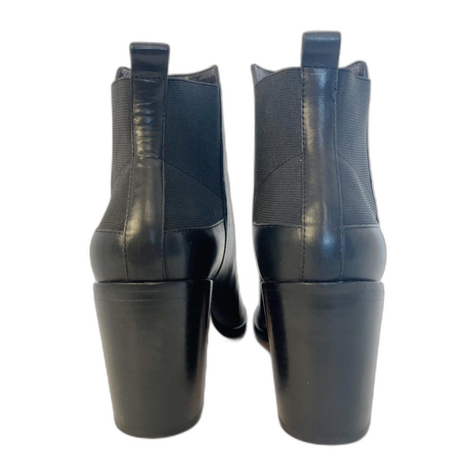 Pour la Victoire Black Leather Ankle Boots Heeled Booties Women's Size 9.5