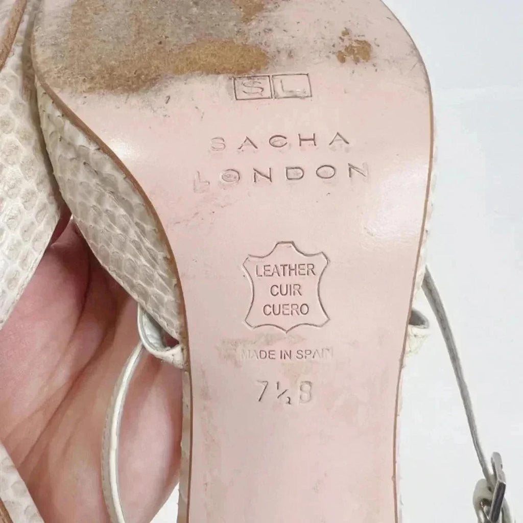 Vintage Sacha London Snakeskin Lace Up Heels Size 7.5