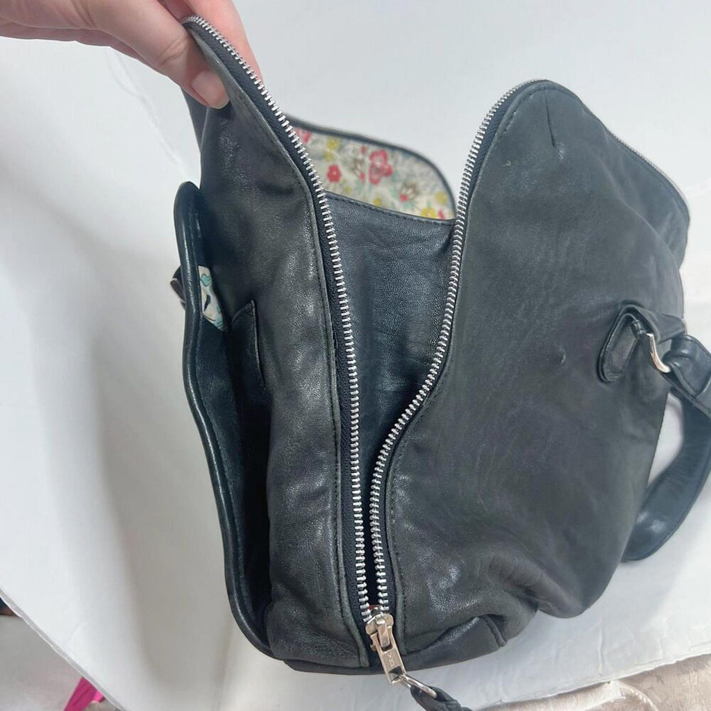 Latico Black Leather Laptop Bag Satchel Messenger Bag Work Bag