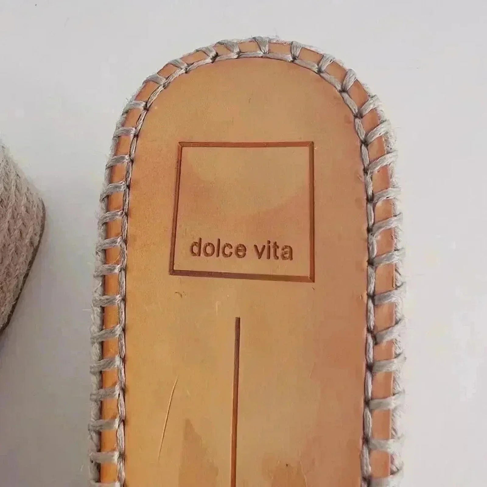 Dolce Vita Black Platform Sandals Canvas Slides Woven Wedges Women's Size 8.5