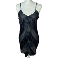 Vintage Tender Moments Black Satin Striped Slip Dress Mini Dress Women's Size M