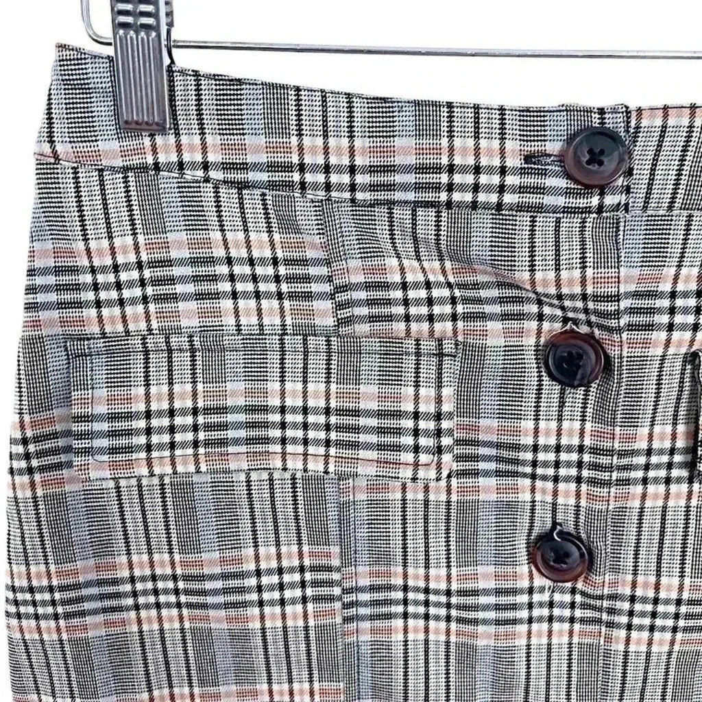 NWOT Urban Outfitters Plaid Button Up Mini Skirt Brown Tan Women's Size S