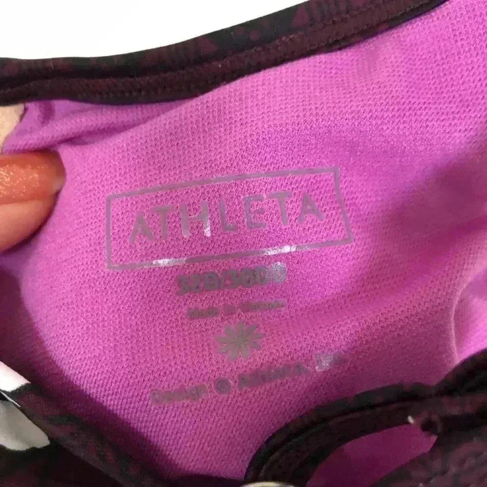 Athleta Purple Floral Ruched Tankini / Bikini Top