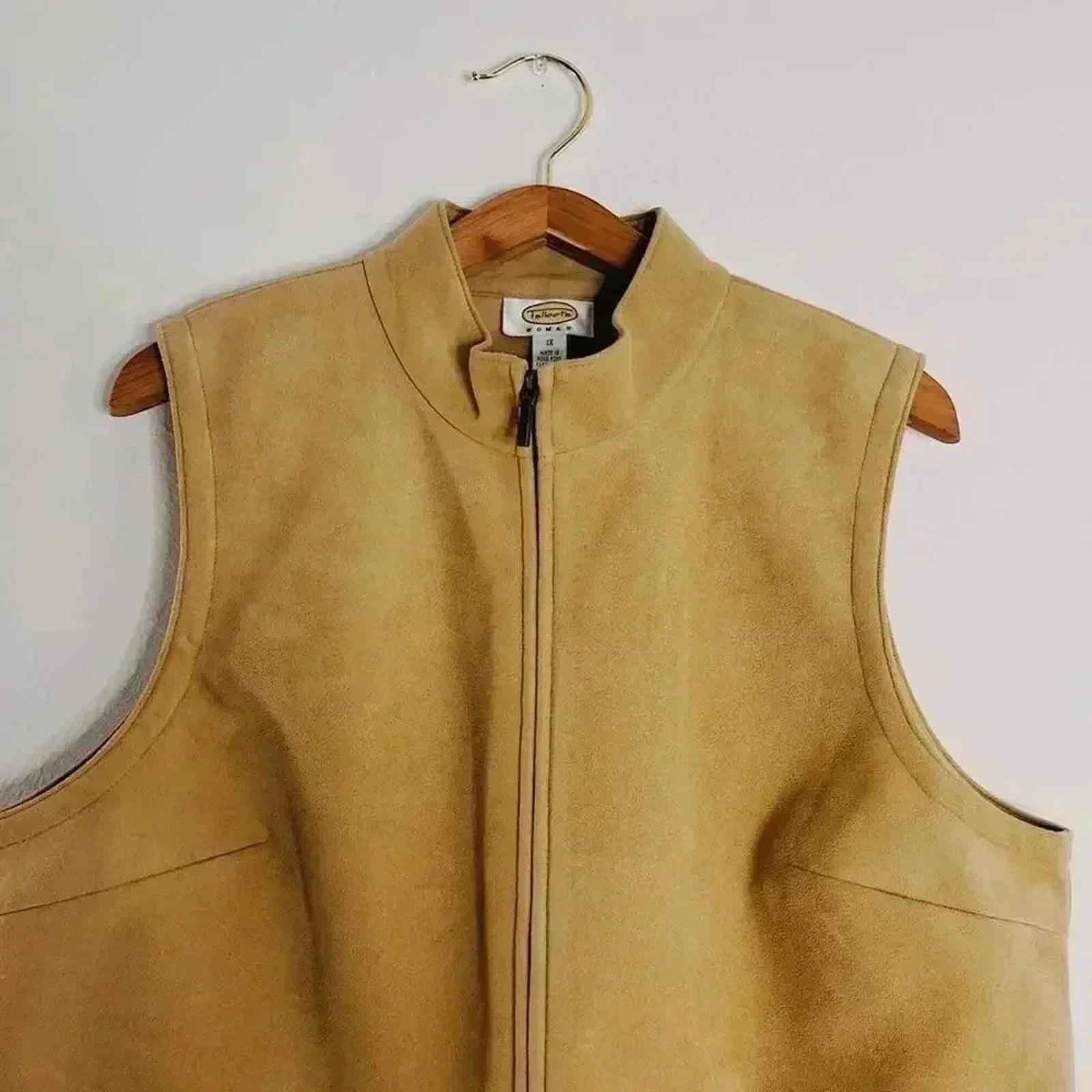 Talbots Tan Faux Suede Vest Women's Size 1X