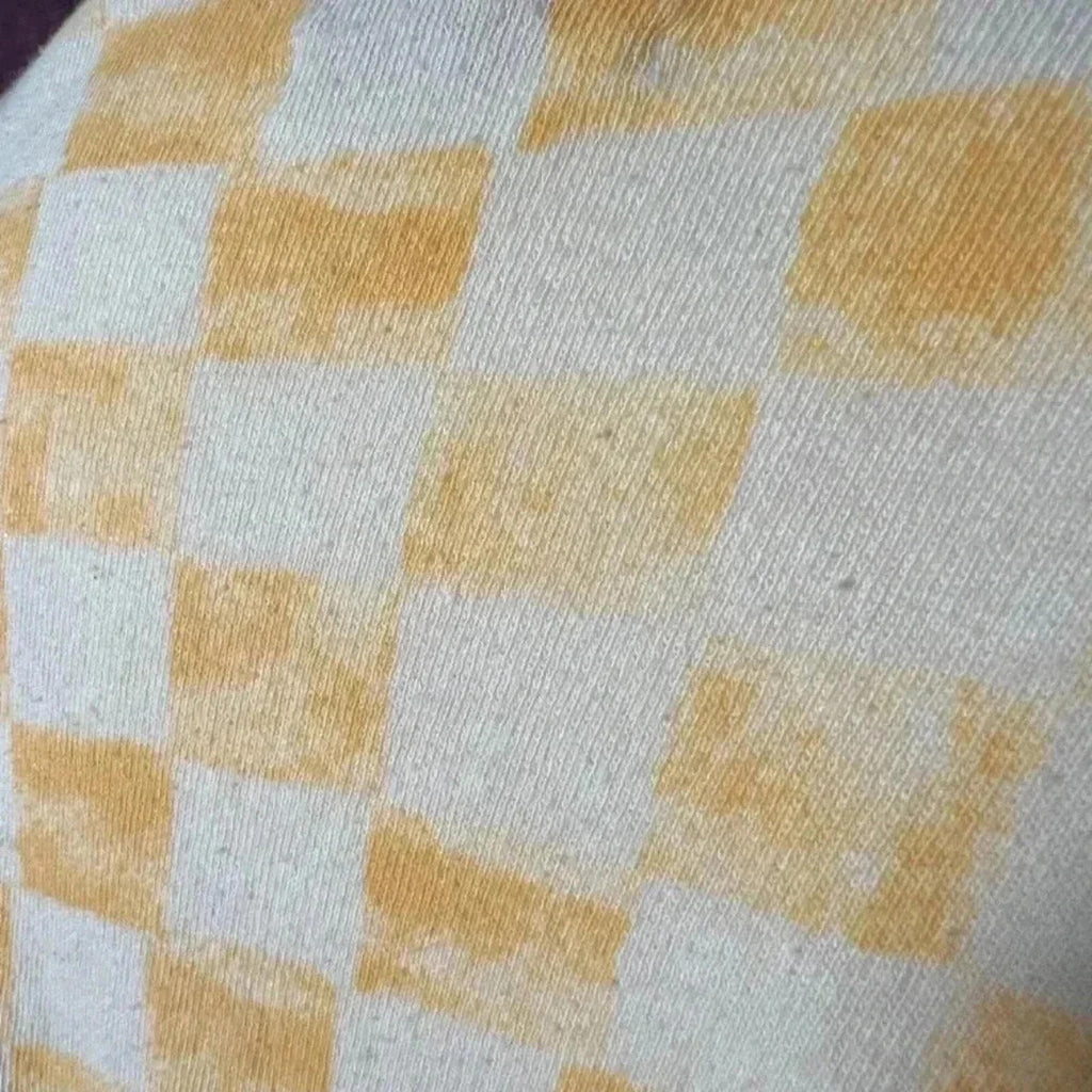 Urban Outfitters Yellow Checkerboard T Shirt Dress With Butterfly Women's Size S