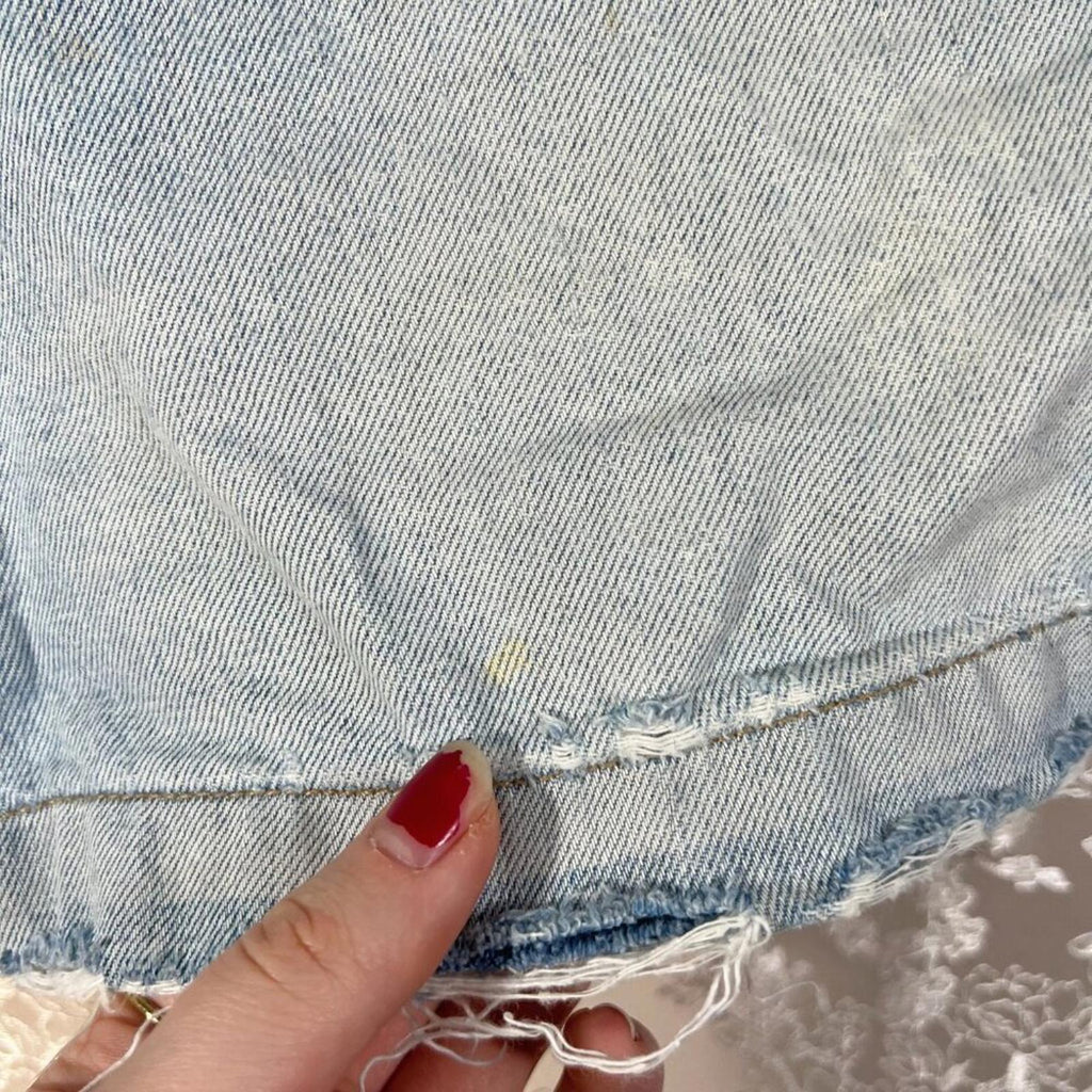 Ann Taylor LOFT Light Wash Distressed Denim Shorts Jean Shorts Size L