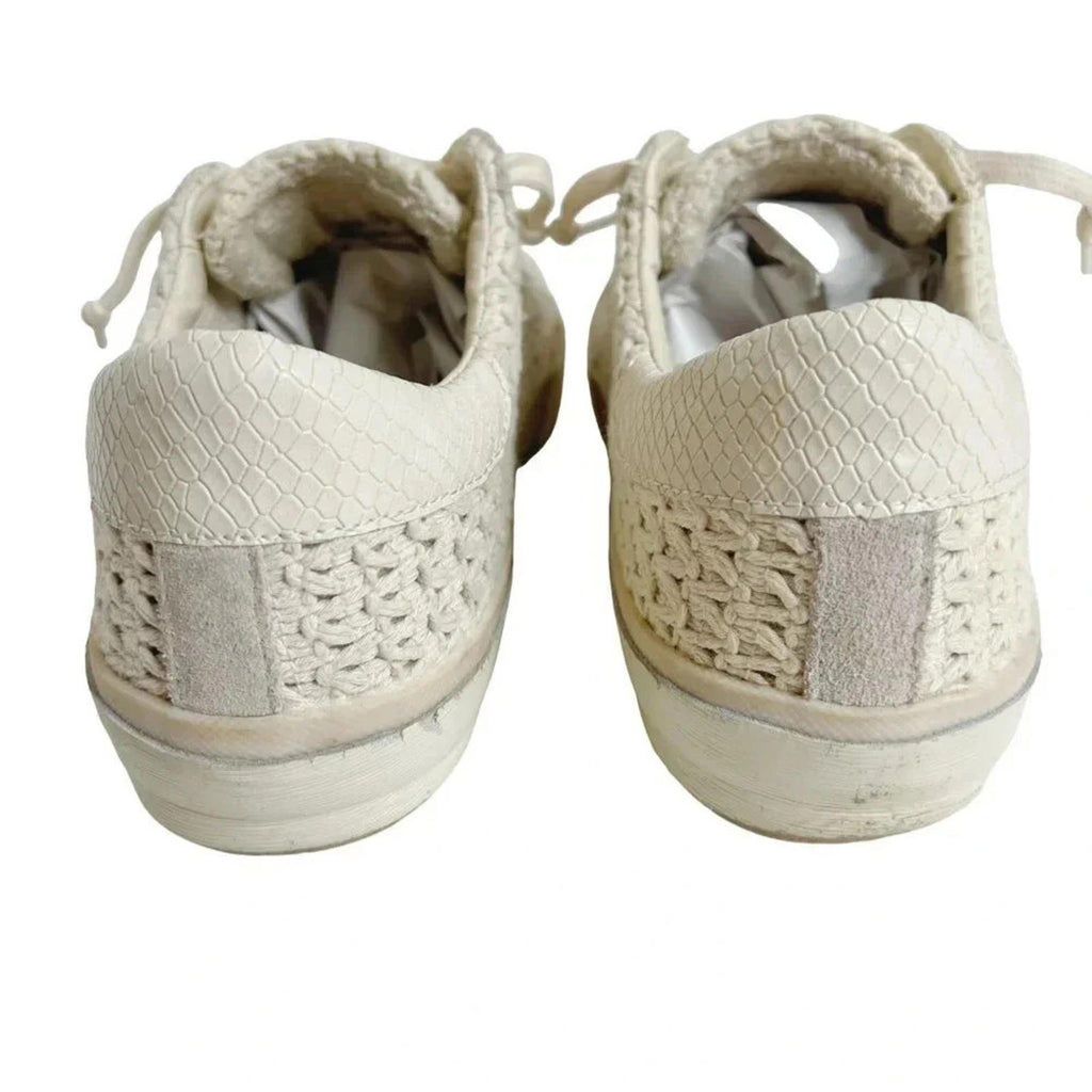 Dolce Vita Zina Crochet Cream Sneakers Women's Size 8.5