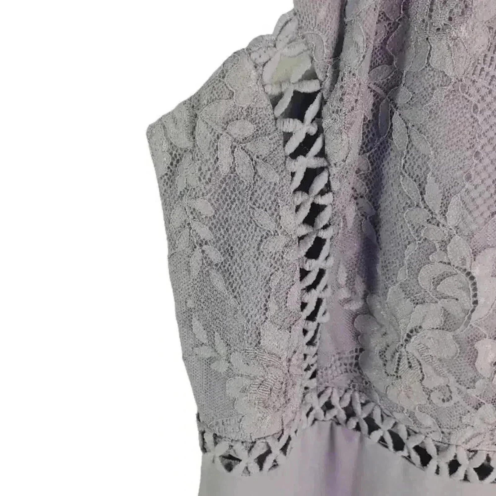 Soieblu Periwinkle Blue Purple Mini Dress Lace Detailing Women's Size M