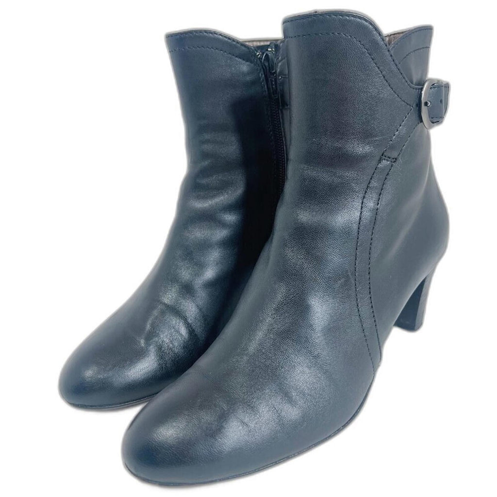 AGL Attilio Giusti Leombruni Himena Black Leather Ankle Boot Booties Size 8.5