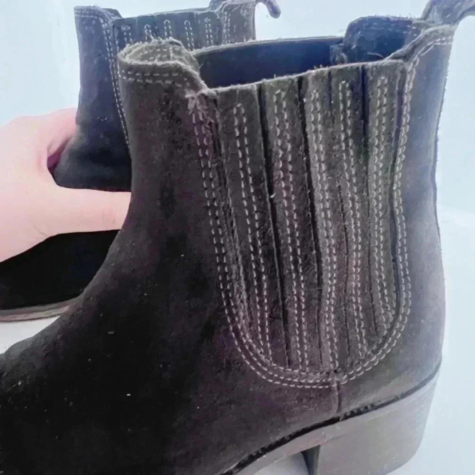 La Canadienne Brown Suede Booties Ankle Boots Leather Women's Size 5