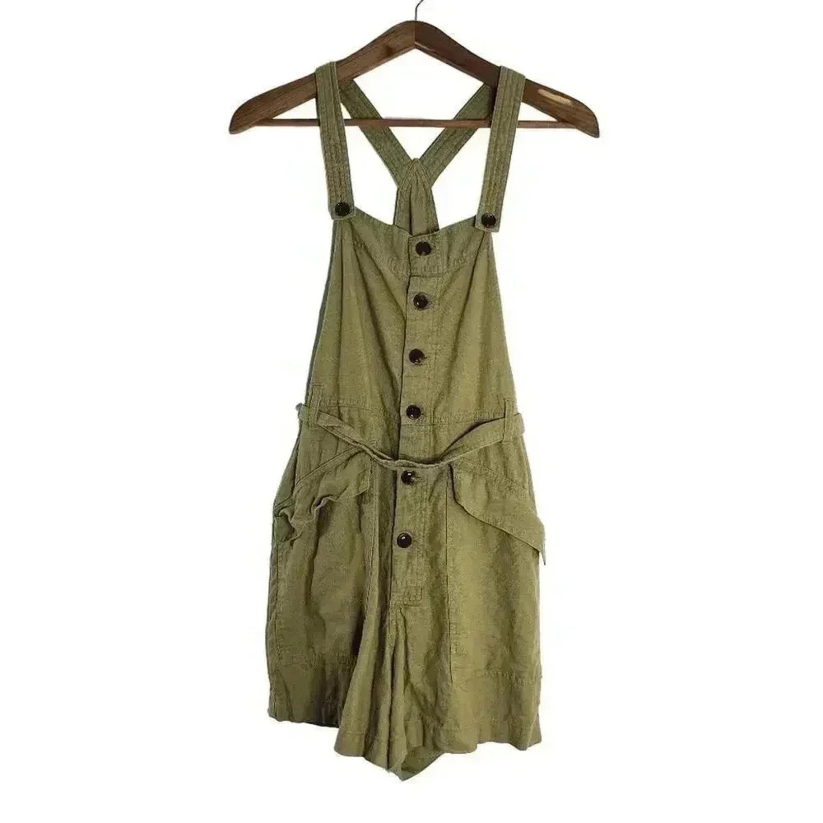 UO Green Tan Overall Style Romper Overalls Women's Size M