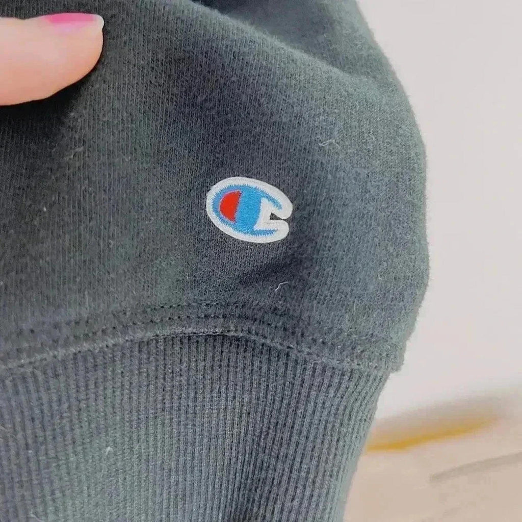 Champion Black Zip Up Hoodie Logo Women's Size L