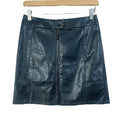 NWT Mittoshop Black Faux Leather Mini Skirt Zip Up Moto Skirt Women's Size S