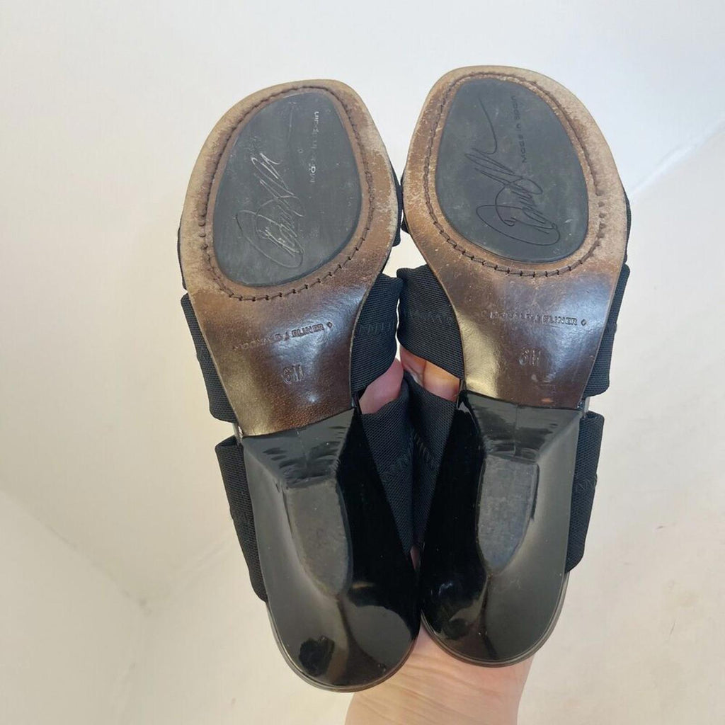 y2k Donald J. Pliner Hizzy Heels Vintage Black Leather Sandals Women's Size 6