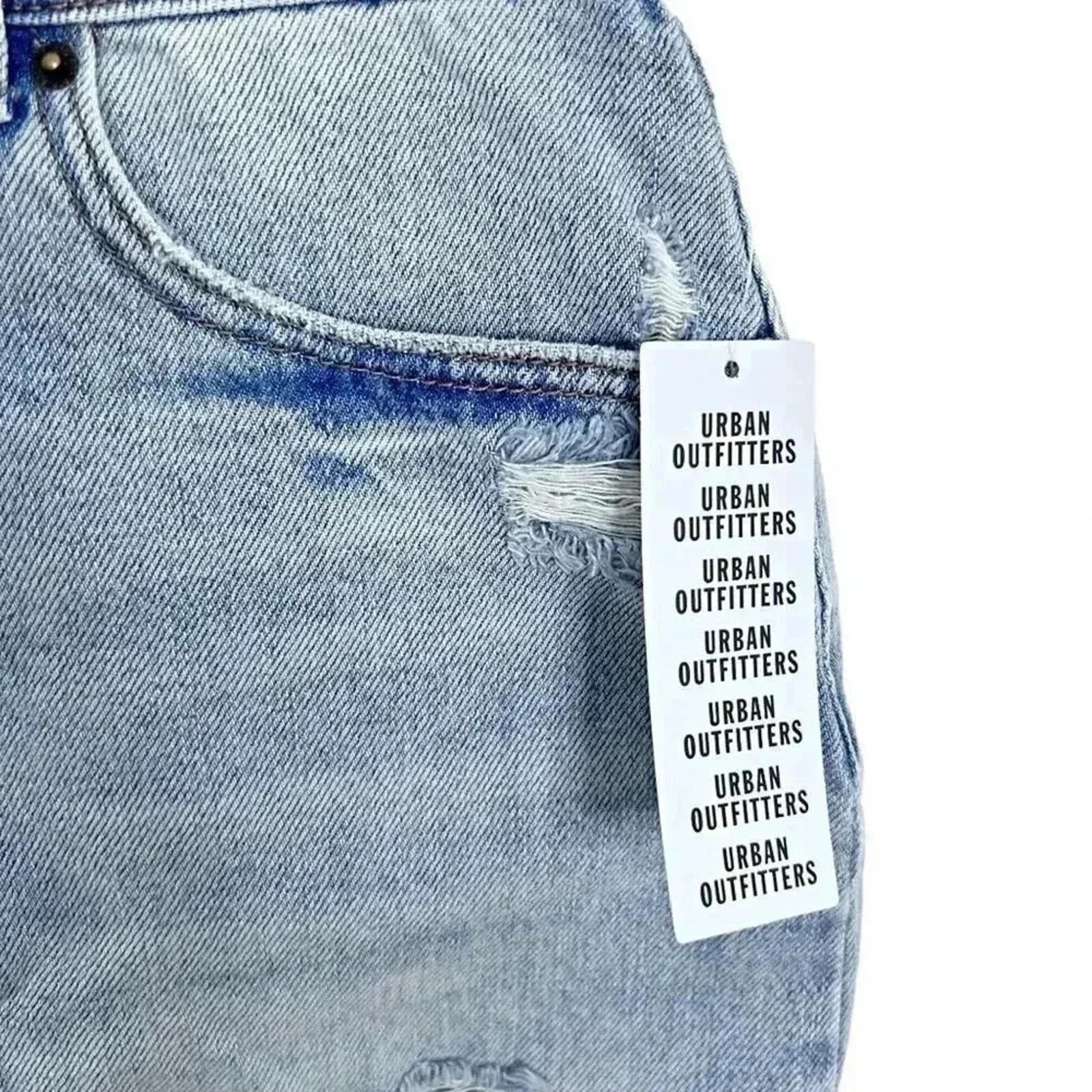 NWT BDG Distressed Denim Skirt Light Wash High Rise Women's Size S
