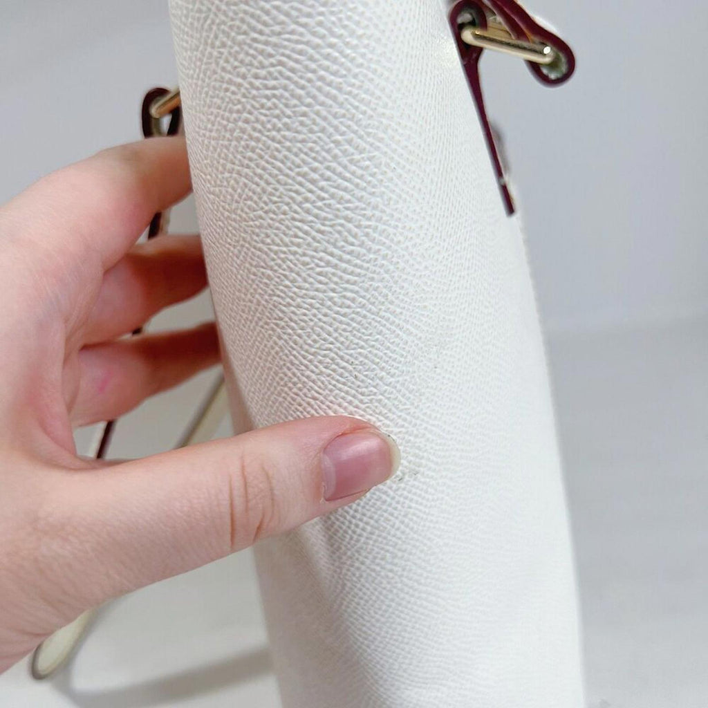 Dooney & Bourke Saffiano Pebble Grain Small Lexington White Leather Tote Bag