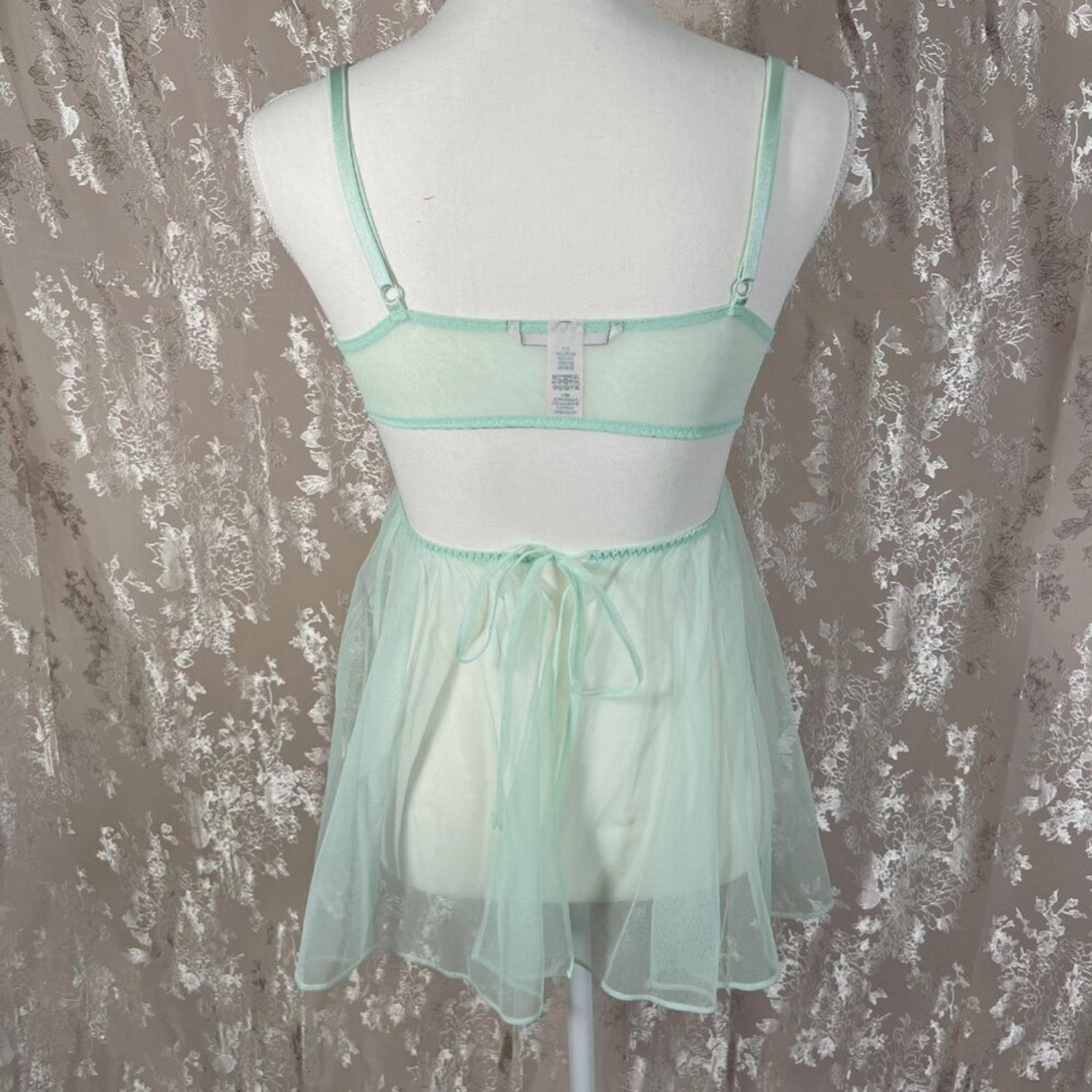 Victoria's Secret Sea Foam Green Lace Babydoll Lingerie Women's Size S