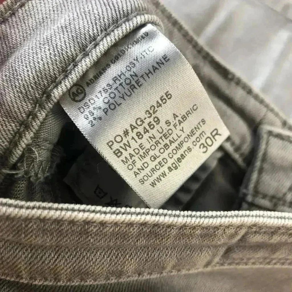 AG Adriano Goldschmied The Isabel Grey High Rise Straight Cropped Jeans Size 30R
