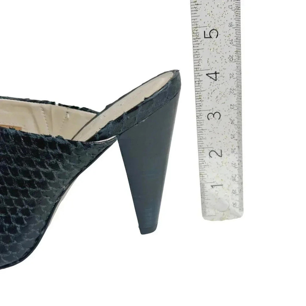 Able Grey Faux Snakeskin Heeled Mule Women's Size 8