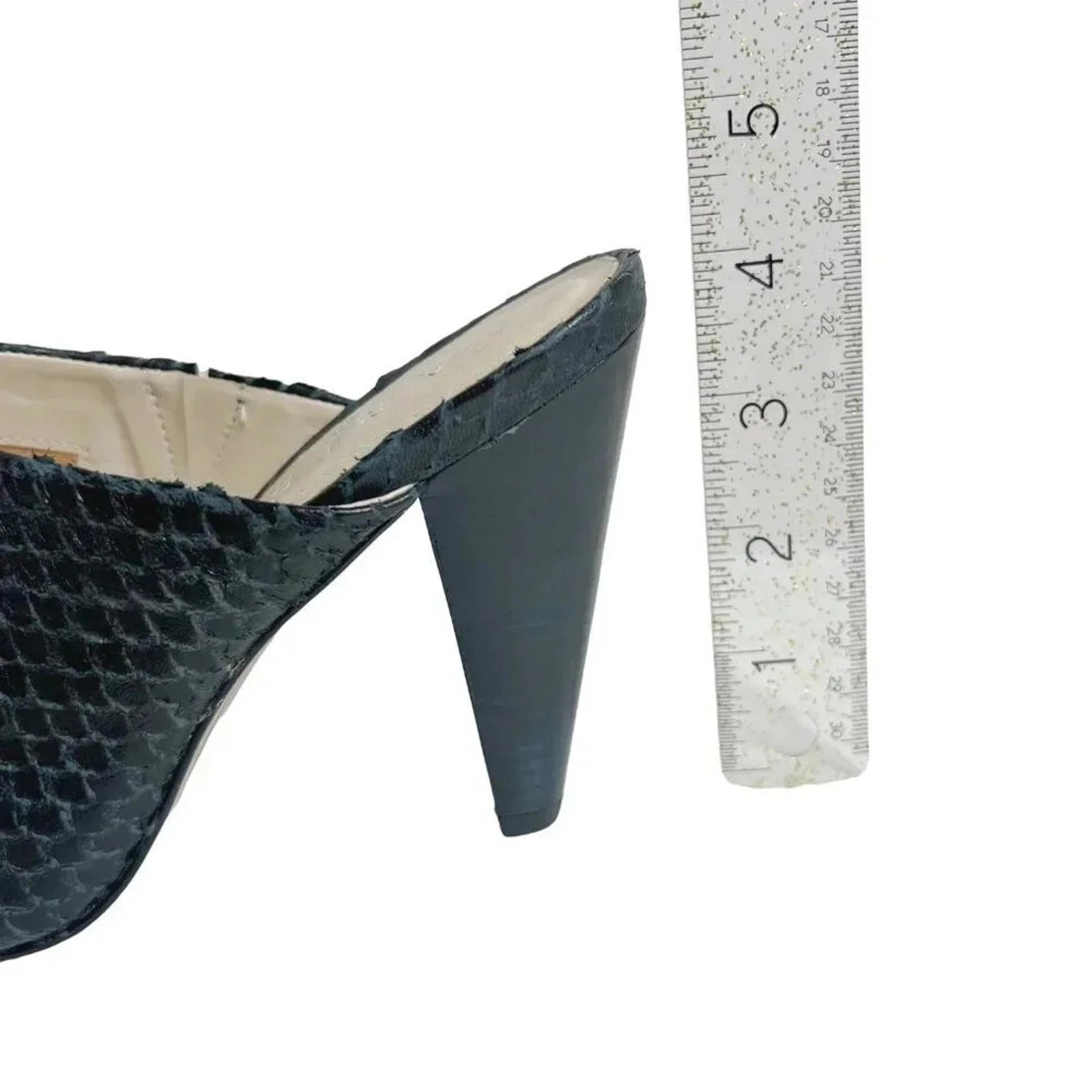 Able Grey Faux Snakeskin Heeled Mule Women's Size 8