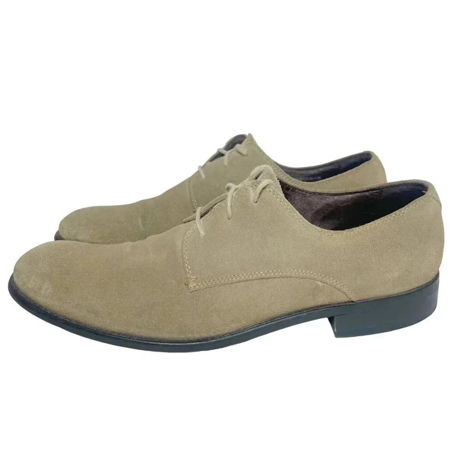 John Varvatos Men's Taupe Suede Wingtip Oxfords Size 11.5