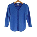 Blue Button Down Waffle Long Sleeve Shirt Women's Size S