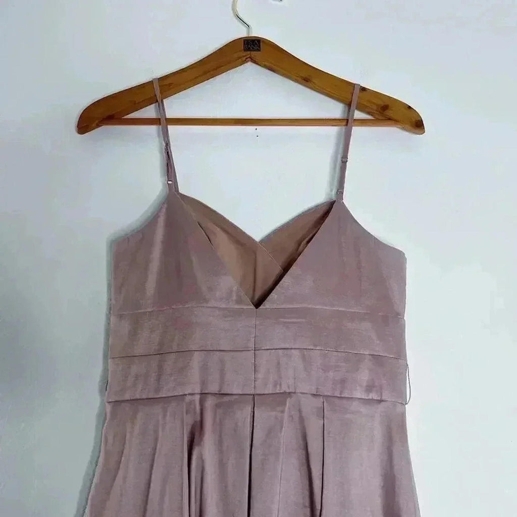 Vintage Oleg Cassini Dusty Rose Pleated Tea Dress Embroidered Women's Size 6