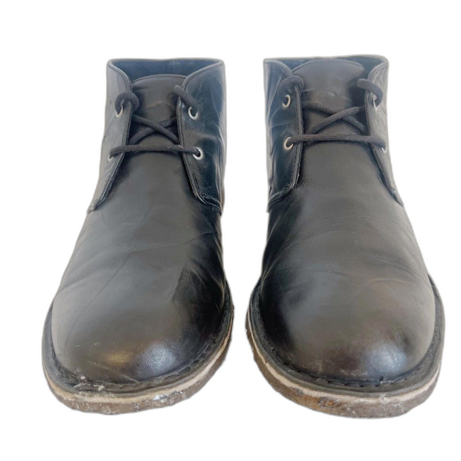 UGG Australia Men's Leighton Black Leather Chukka Boots Size 11