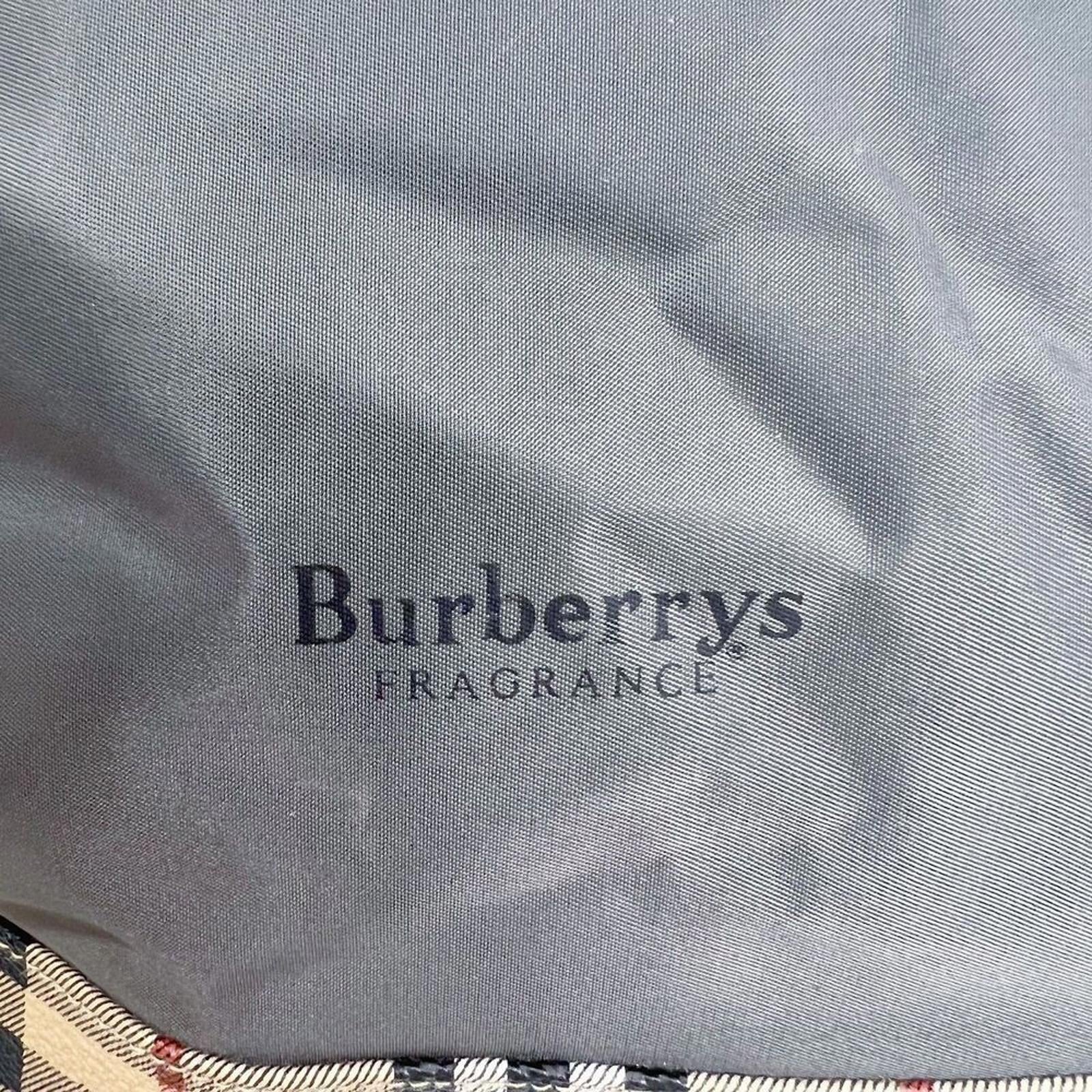 Vintage Burberry RARE Makeup Bag Toiletry Bag Grey Burberry Check Plaid
