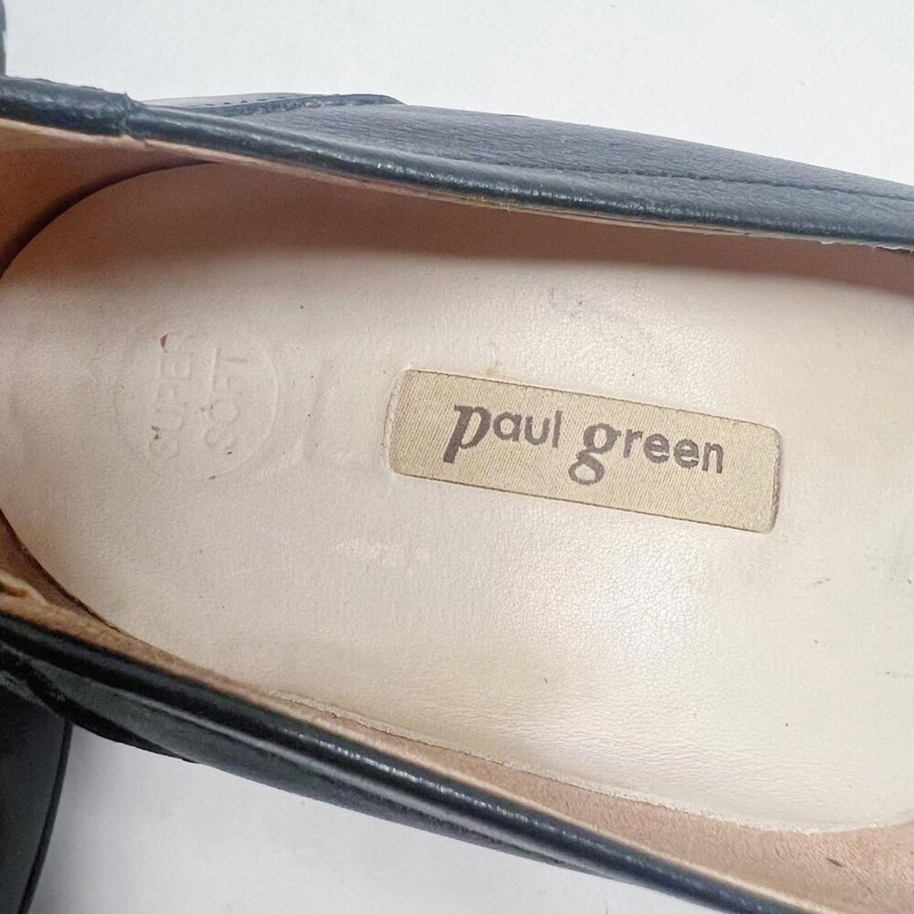 Paul Green Kami Ocean Softnappa Black Leather Pumps Pointed Toe Heels Size 8