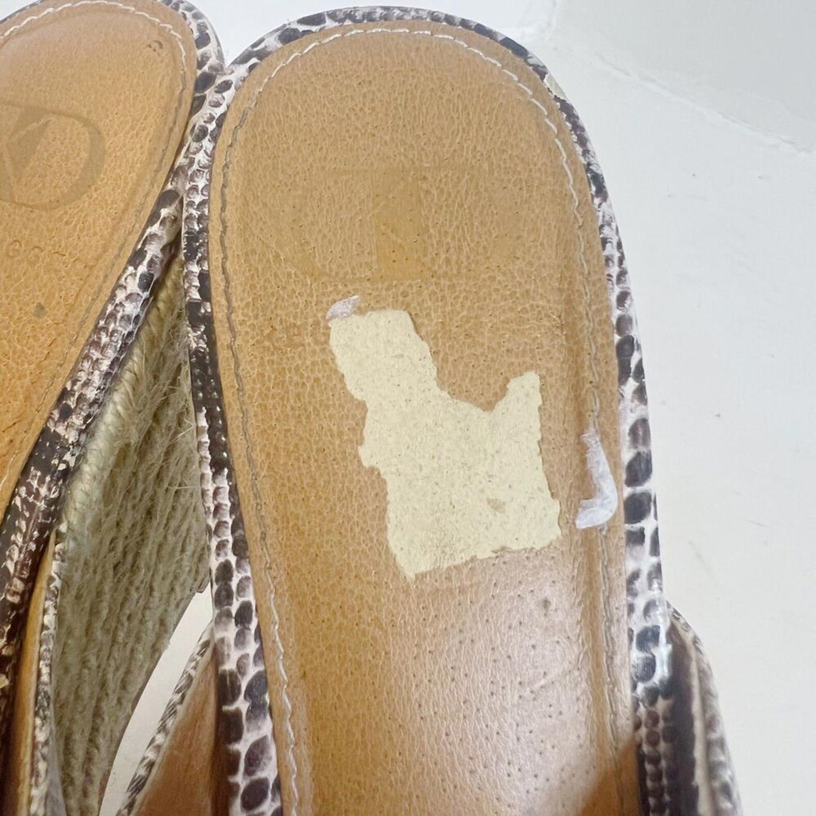 Kelsi Dagger Brooklyn Wedge Snakeprint Leather Espadrille Sandal Size 7.5