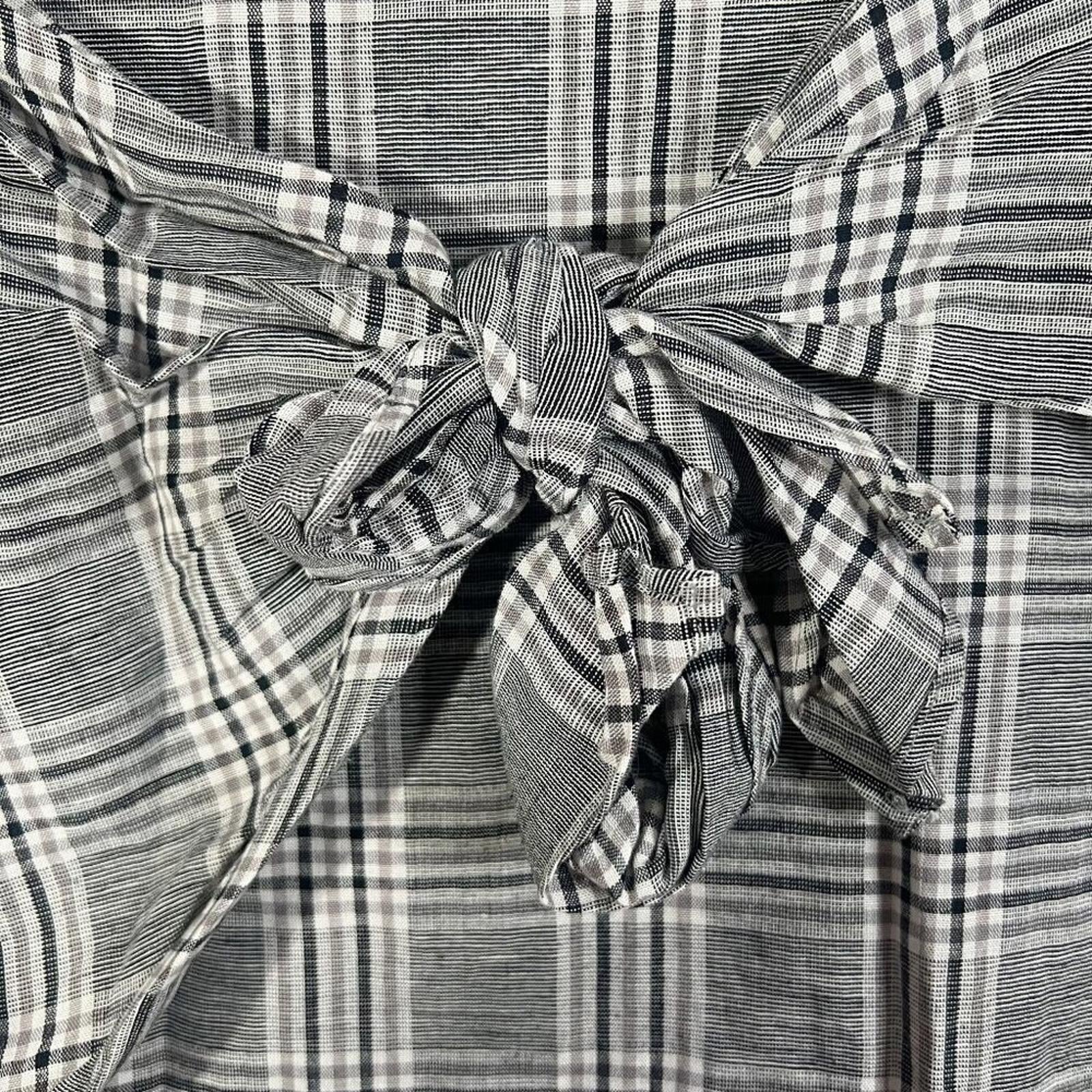 Ole by Koton Black and White Plaid Wrap Skirt Women's Size 8