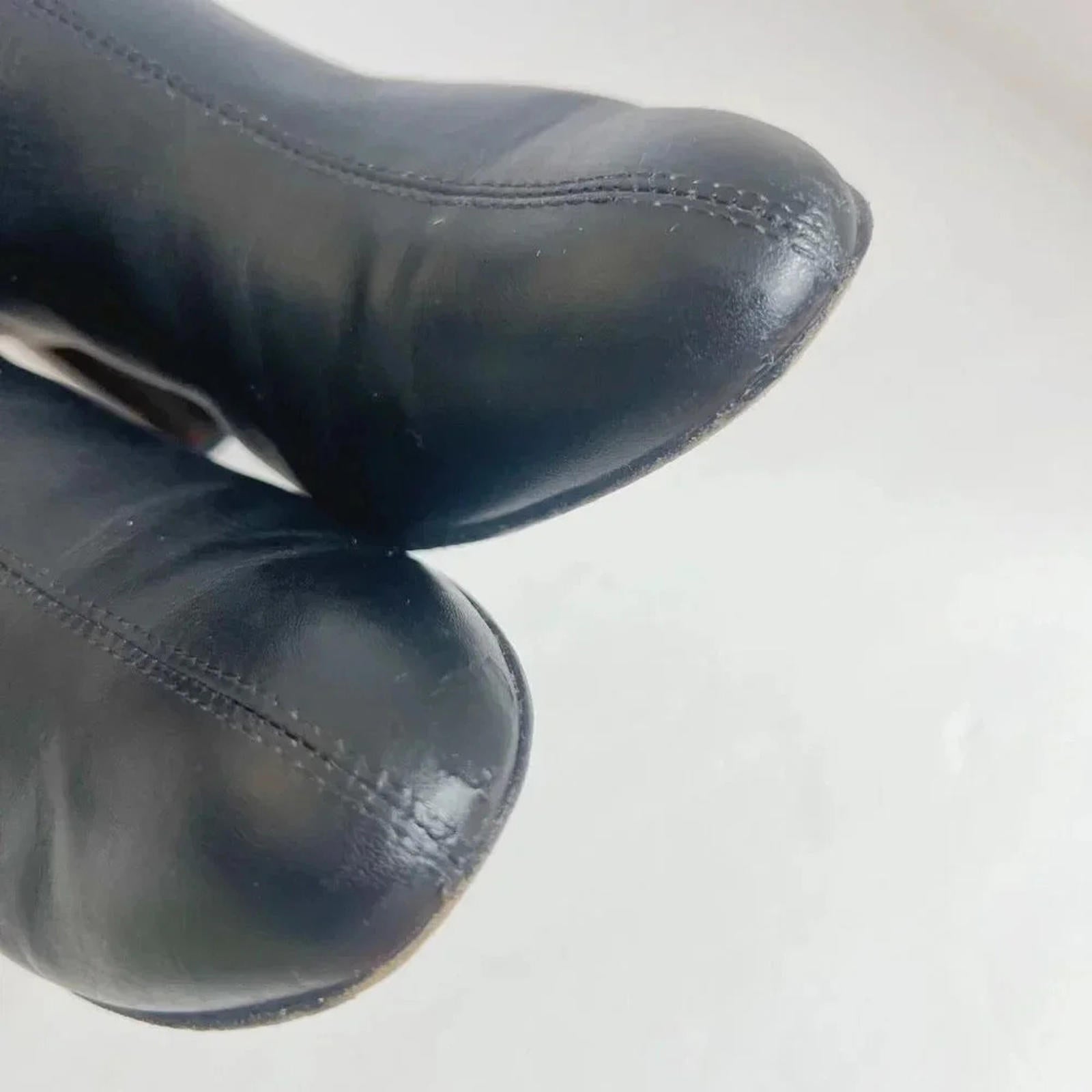 AGL Veta Precious Black Leather Ankle Boot With Tortoiseshell Heel Size 5.5