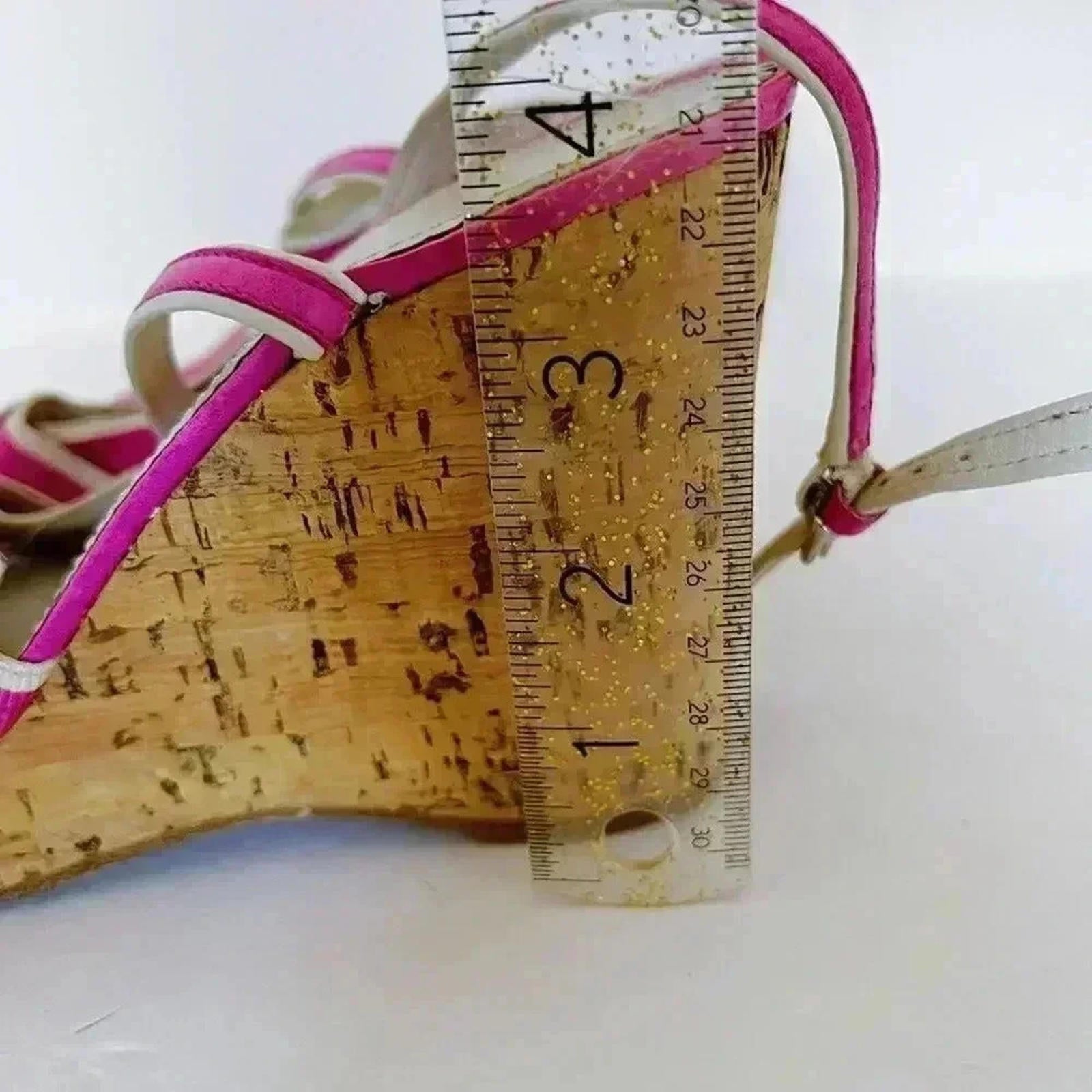 y2k Vintage Coach Barbie Pink Strappy Wedges Heels Sandals Women's Size 6.5 US