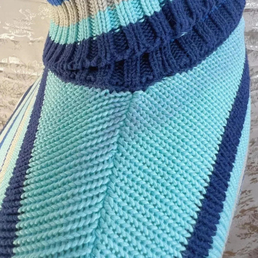 Vintage Pepe Jeans London Blue Striped Knit Turtleneck Sweater Women's Size S