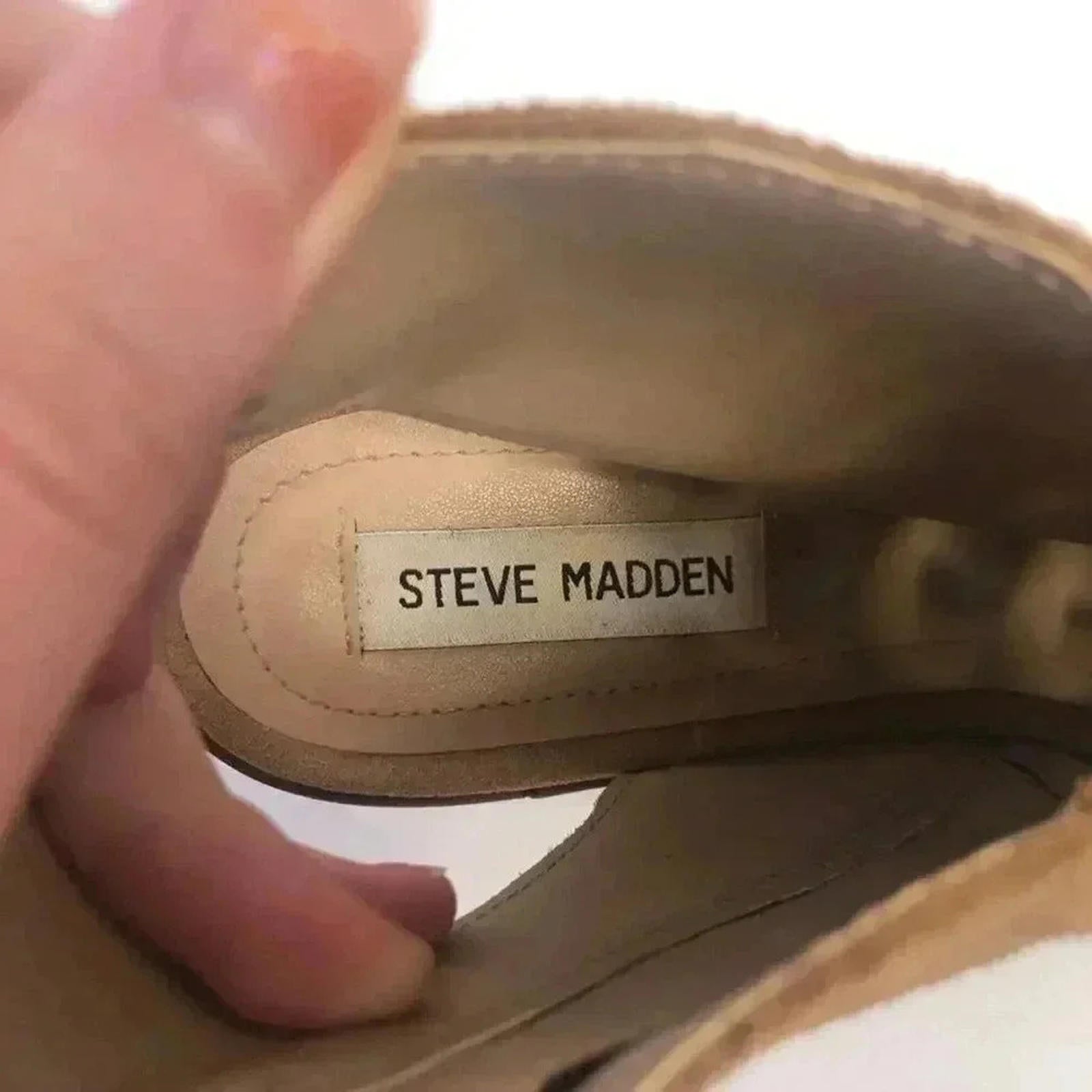 Steve Madden Adeline Booties Sandals Brown Suede Leather Women's Size 10