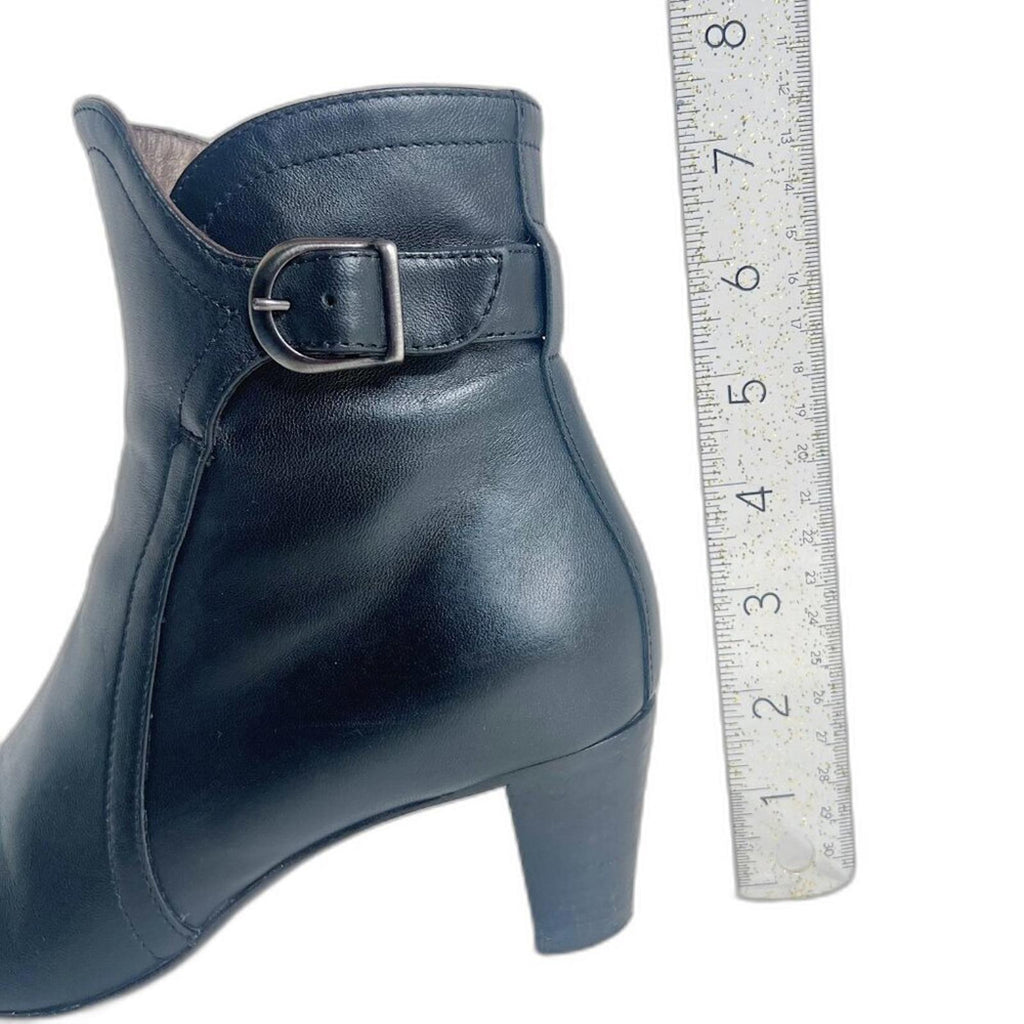 AGL Attilio Giusti Leombruni Himena Black Leather Ankle Boot Booties Size 8.5