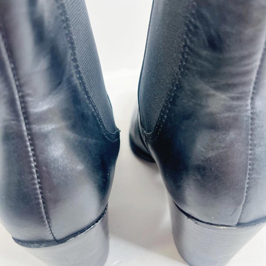 Steve Madden Patricia Black Leather Chelsea Boot Pointed Toe Bootie Size 10