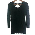 Free People Black Chevron Print Knit Bodycon Dress LBD Mini Dress Size S