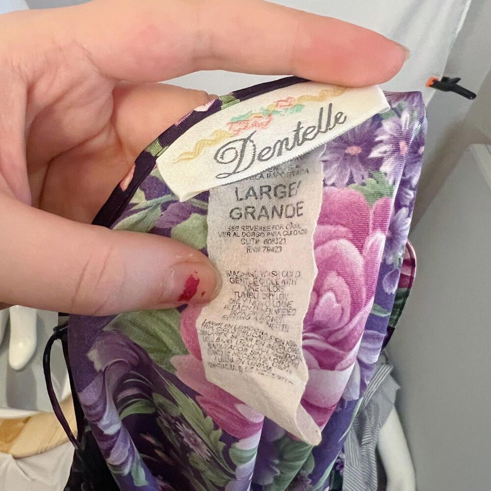 y2k Vintage Dentelle Purple Floral Satin Slip Dress Women's Size L