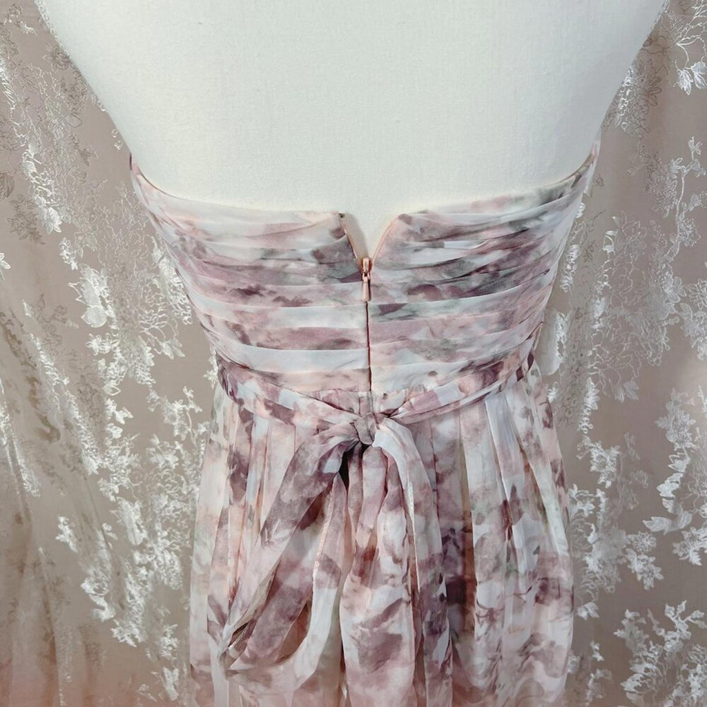 Jenny Yoo Collection Nyla Convertible Bridesmaid Dress Pink Floral Size 4