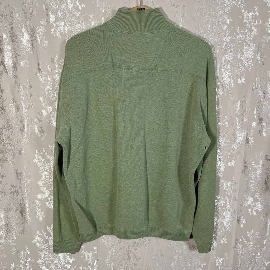 Tommy Bahama Men's Green Pullover Quarter Zip Jacket Sweater Size XL