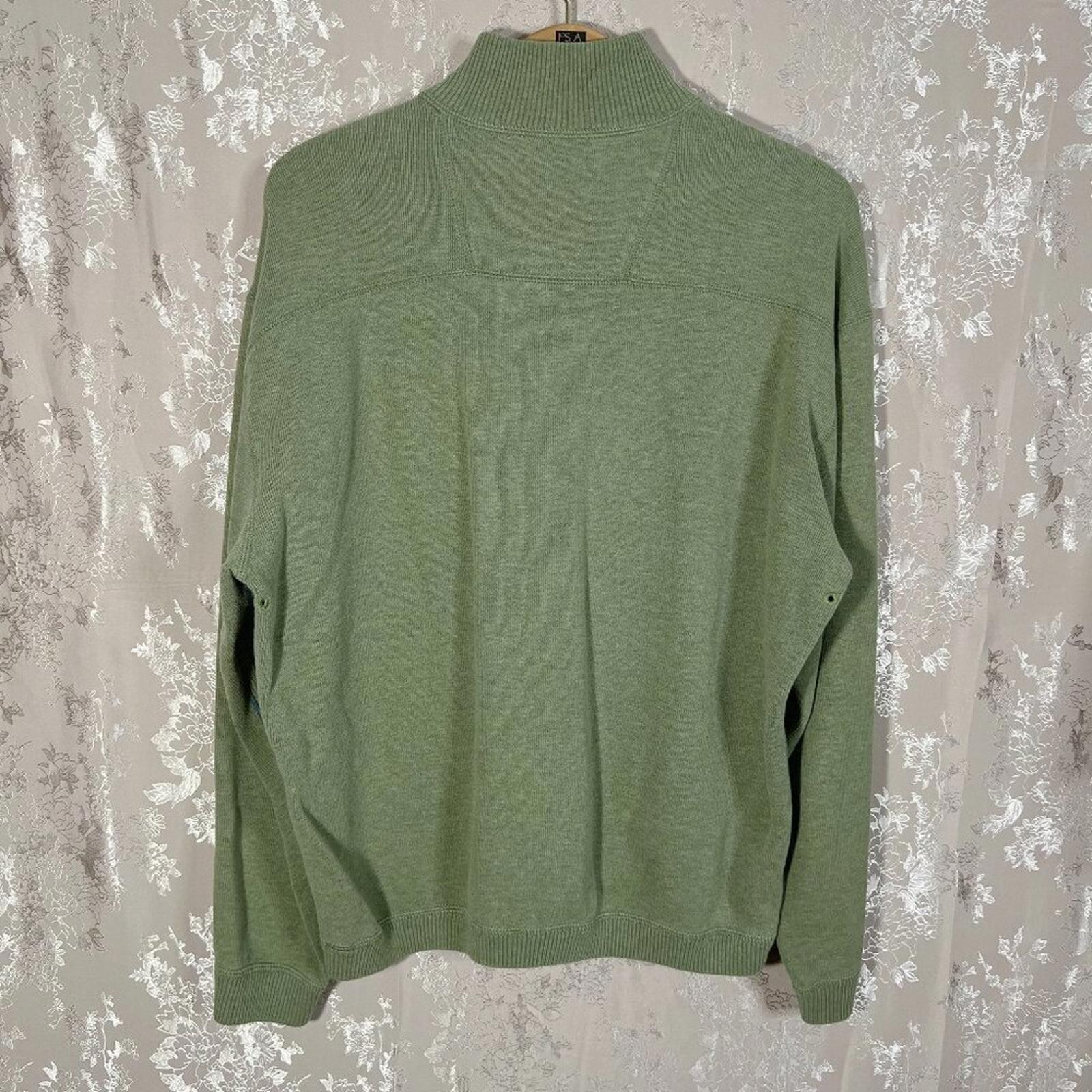 Tommy Bahama Men's Green Pullover Quarter Zip Jacket Sweater Size XL