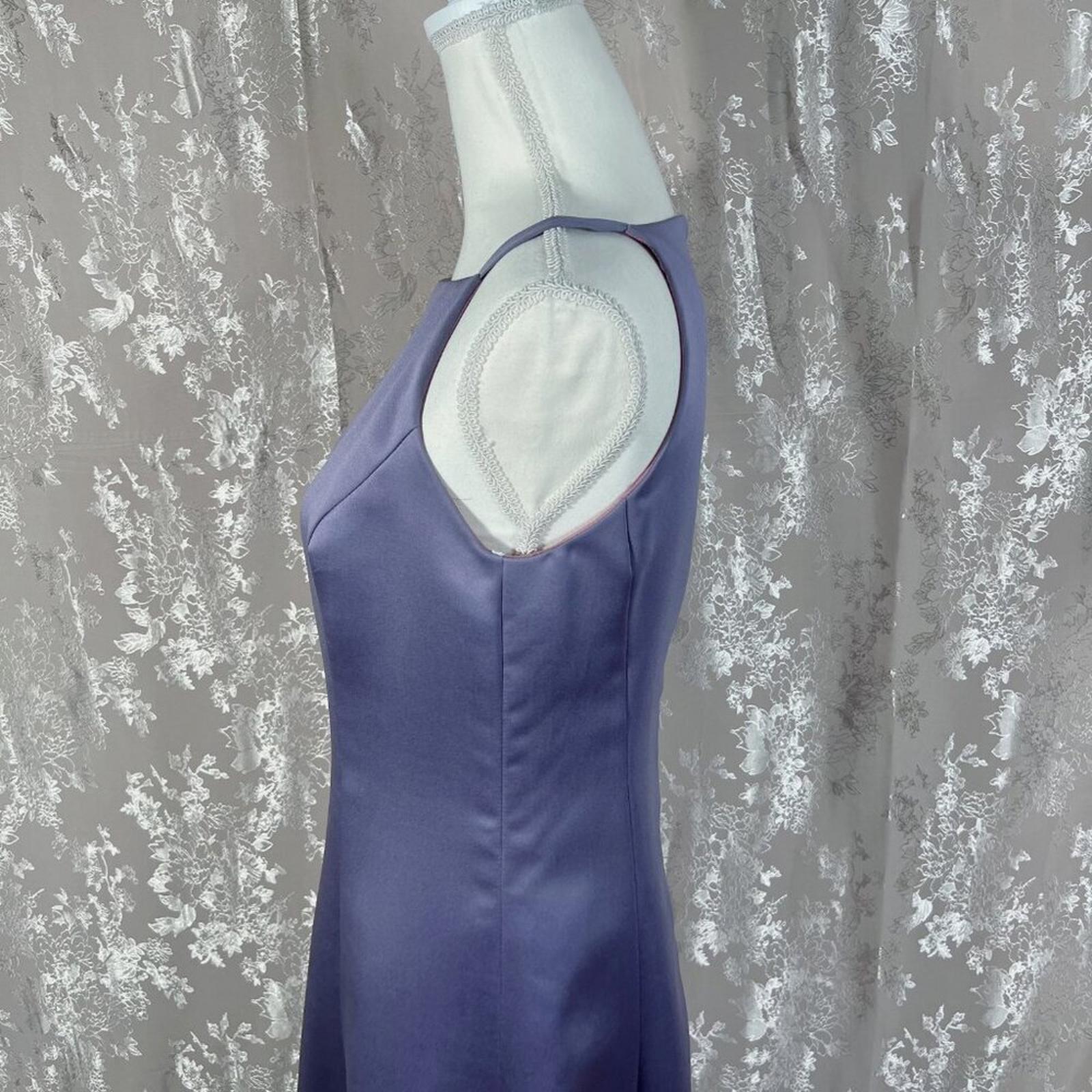 Vintage 1990s After Six Purple Lavender Satin Prom Dress Bridesmaid Gown Size 10