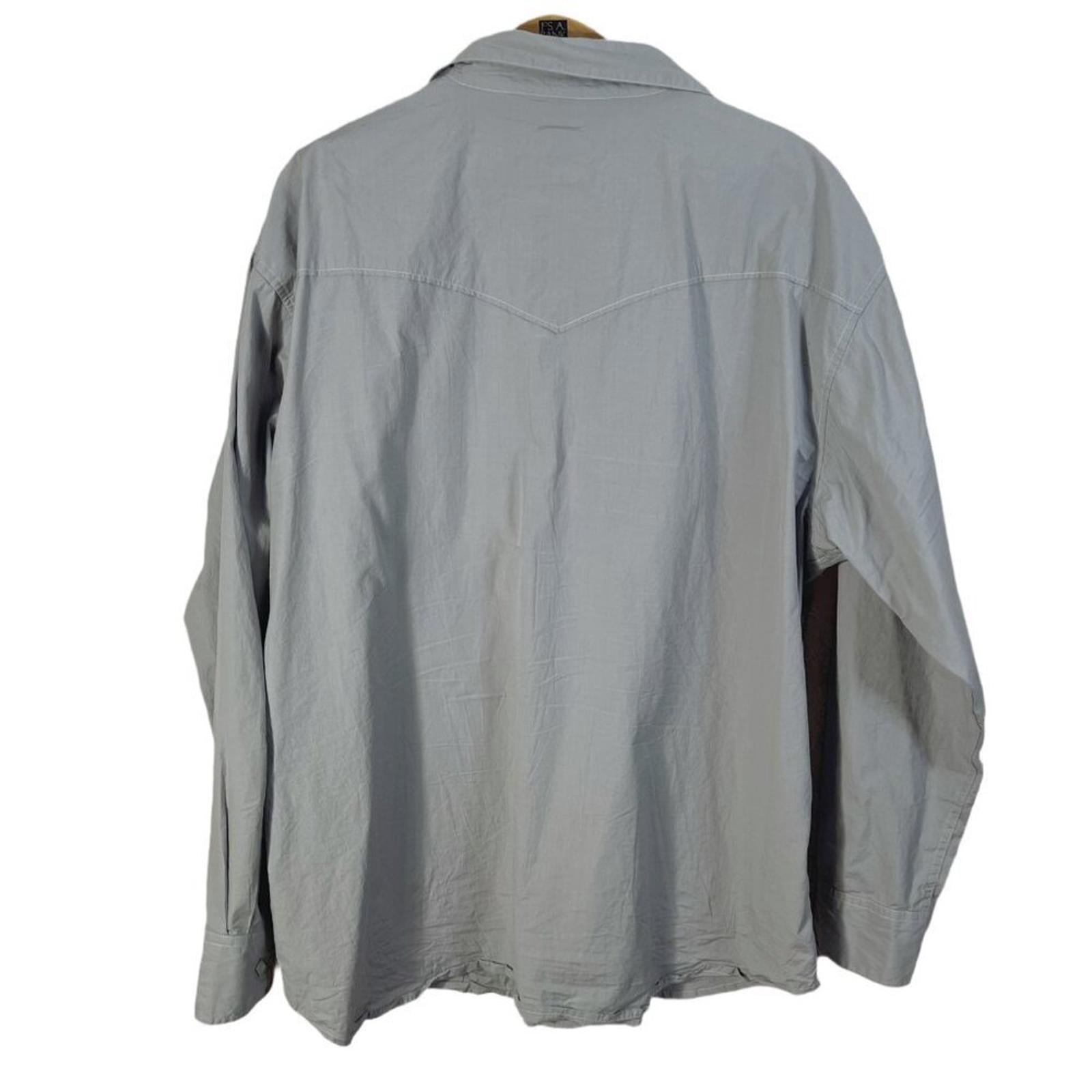 Resistol Double Men's Western Cowboy Country Grey Button Up Shirt Size XXL 2XL