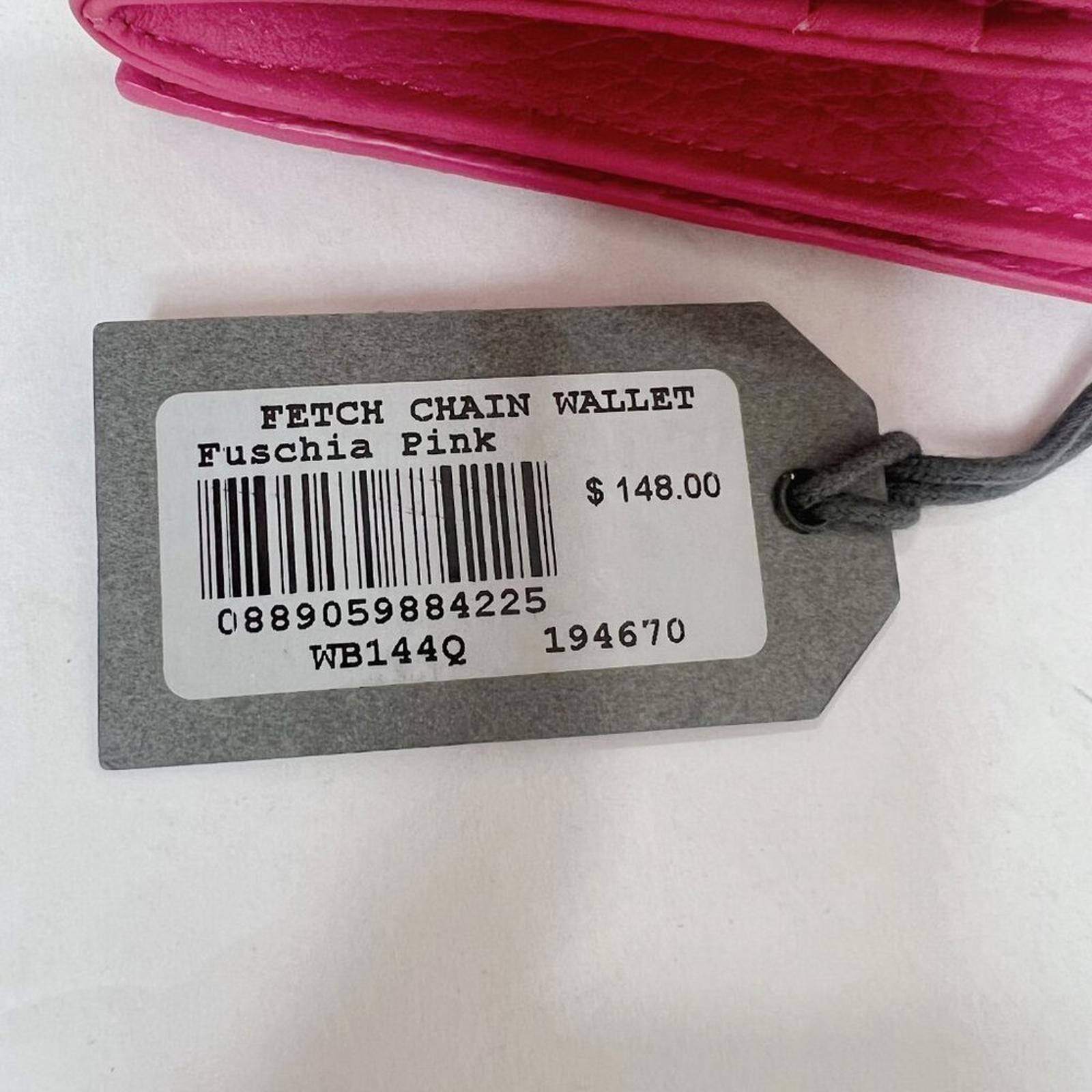 NWT AllSaints Fetch Pink Pebbled Leather Crossbody Wallet Chain Strap Bag