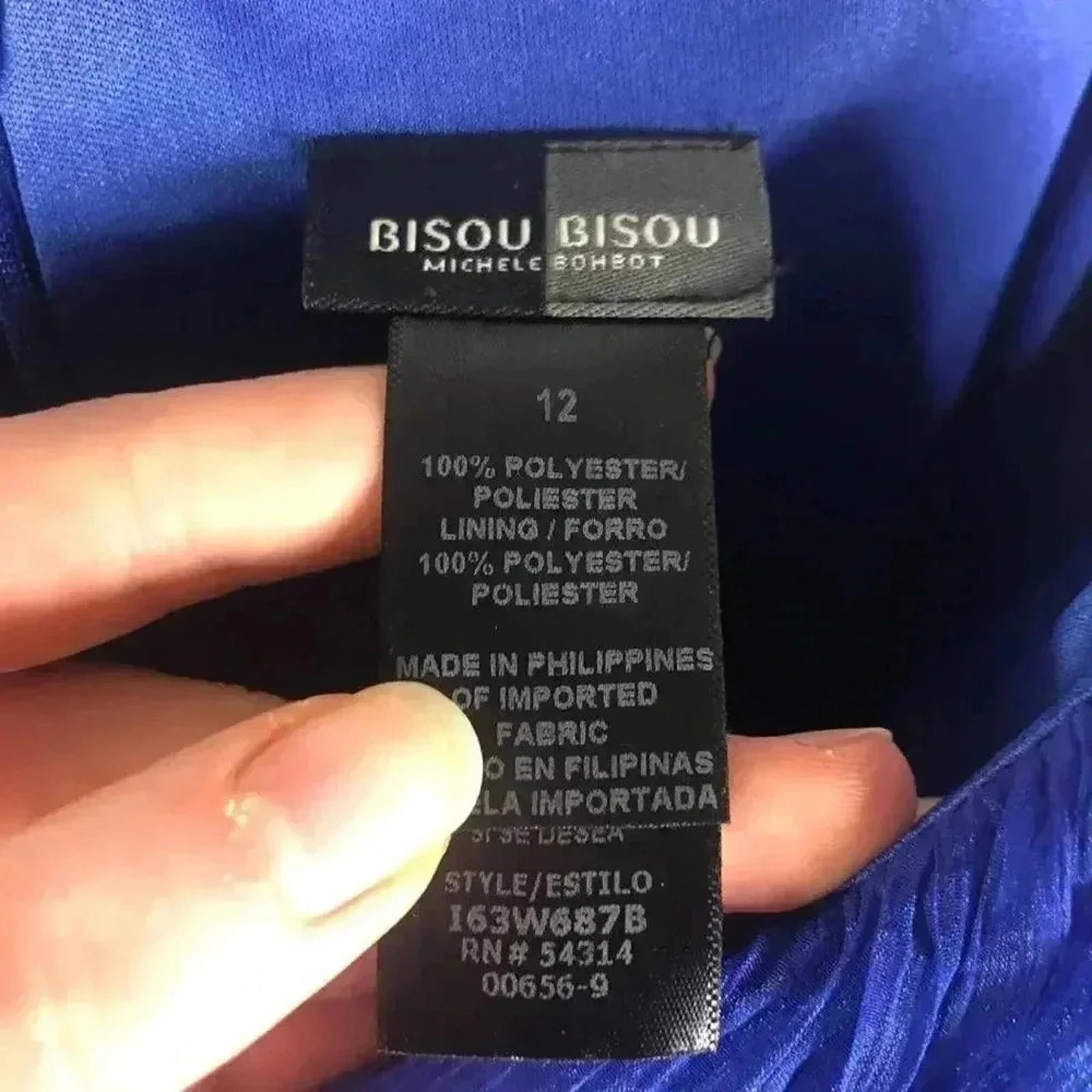 Bisou Bisou Blue Chiffon Flowy Mini Dress Formal Prom Cocktail Women's Size 12