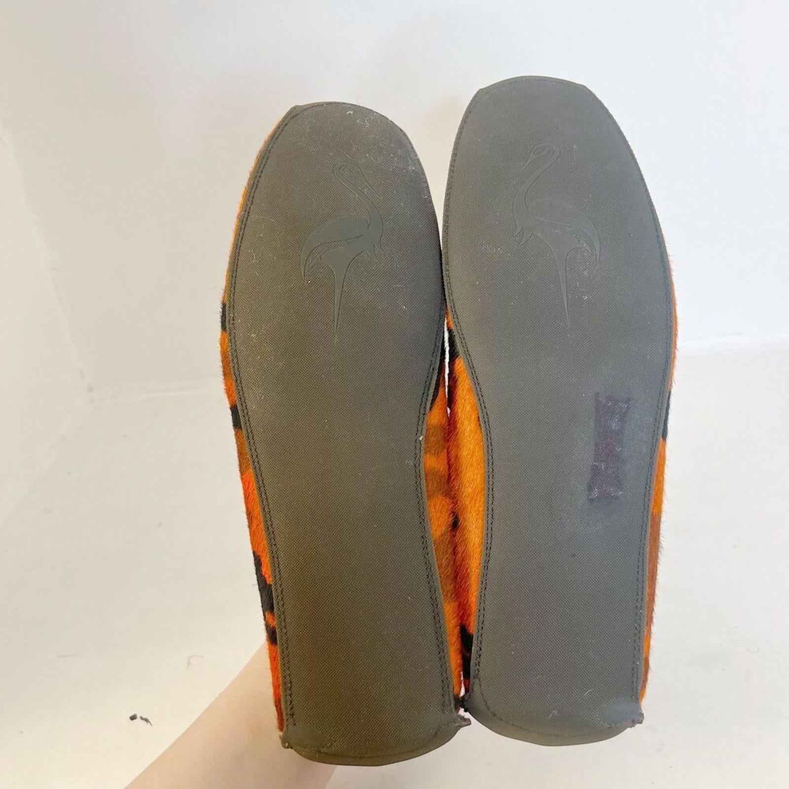 Harrys of London RARE Men's Orange Camo Calf Hair Loafers Driving Size 9.5