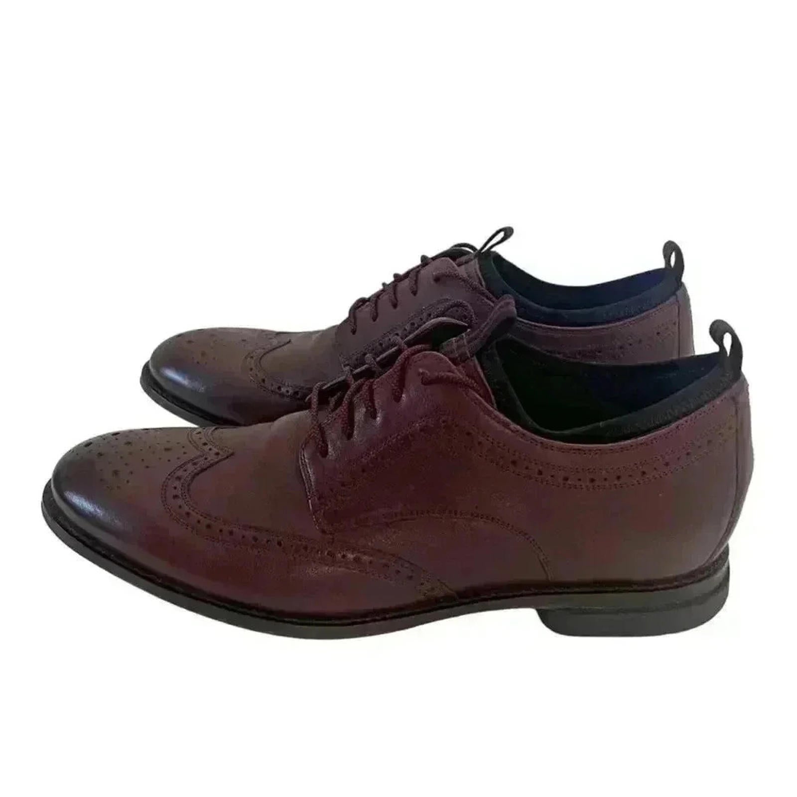 Cole Haan Burgundy Leather Oxfords Laceup Wingtip Shoes